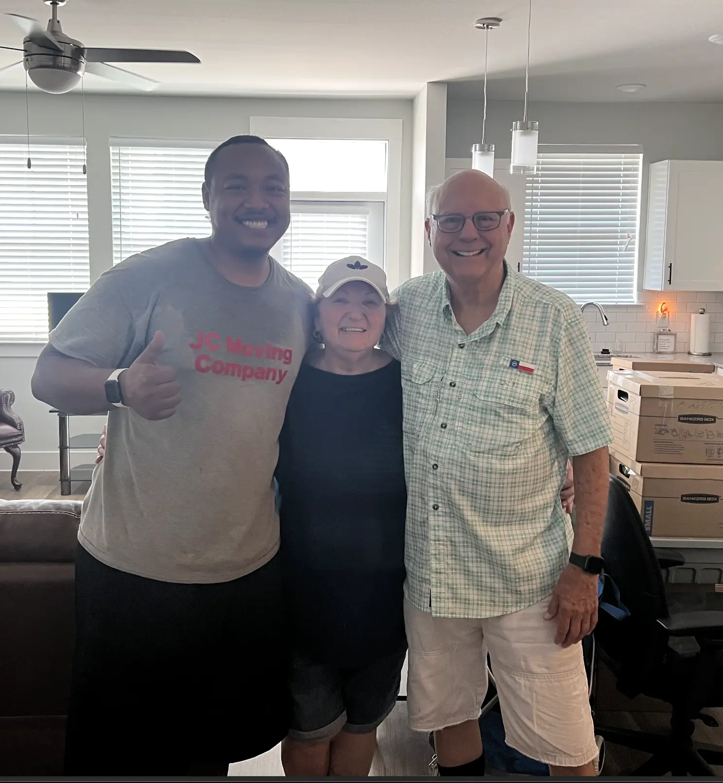 Professional movers handling furniture carefully